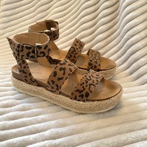 Size 8 cheetah platform sandals